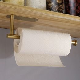 Porte-papier adhésif en acier inoxydable 304, porte-serviettes de toilette, cintre pour rouleaux de mouchoirs, pour cuisine, salle de bains, clou gratuit 240304