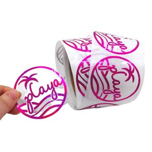 Lijmplant met papierlabel sticker afdrukken aangepast logo transparante sticker met facoryprijs