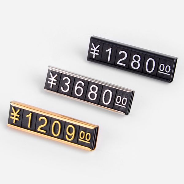 Étiquette de prix adhésive bâton Cube numéro d'assemblage réglable prix du métal affichage du compteur étiquette magnétique prix de vente