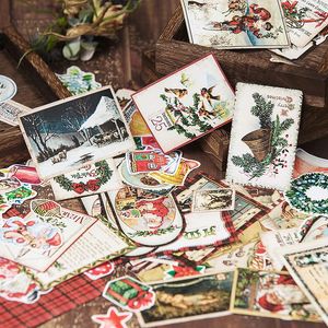 Adhesive Autocollants 140pcs Journal Journal Vintage Christmas Series Sticker Pack Diy Scrapbooking Album Journal Happy Plan Decoration Sticker 231025