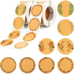 Autocollants adhésifs 500pcs étiquettes en papier kraft autocollants étiquettes d'étanchéité inscriptibles vierges pour cadeau décor bocal classification des aliments marque papeterie autocollants 230715