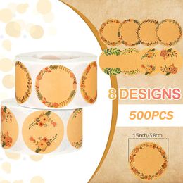 Autocollants adhésifs 500pcs rétro étiquettes en papier kraft étanchéité inscriptible vierge pour cadeau décor pot classification des aliments autocollant papeterie 230630