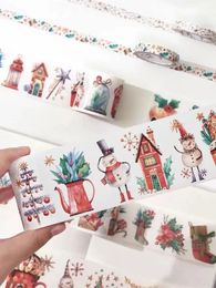 Zelfklevende stickers Vintage briljante kerstavond Washi PET-tape voor planner kaart maken DIY scrapbooking plan decoratieve sticker 231025