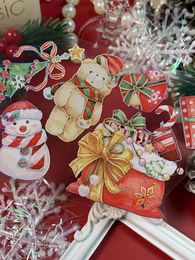 Zelfklevende stickers Vintage Kerst Washi PET-tape voor het maken van kaarten Decoratie DIY Scrapbooking Plan Stickers 231025