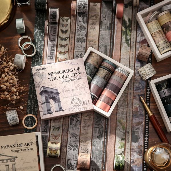 Tapes adhésives 20 rouleaux Washi Tape Set Vintage Collection Scrapbooking Collage Collage Stickers Masking Masking Sets for Journal Planner Crafts 2016 230816