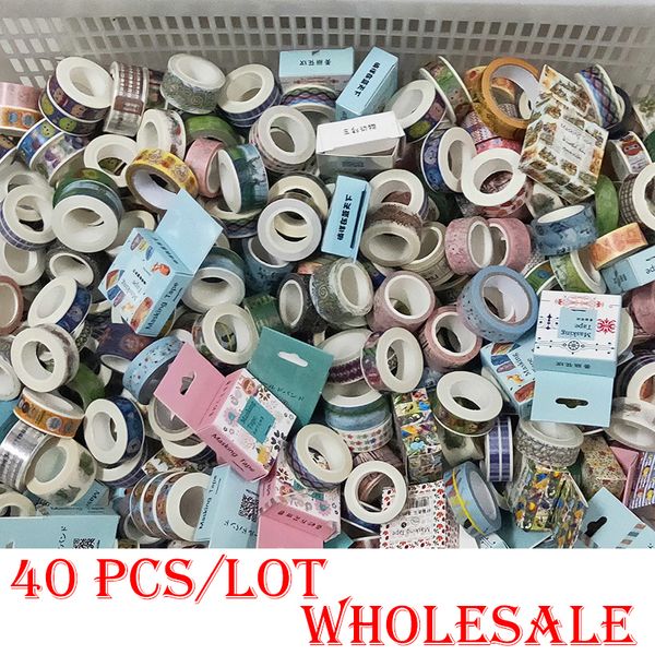 Rubans adhésifs 40 PCSLOT Random DIY Washi Tape Sets Scrapbook Masking Paper Japanese Kawaii Papeterie Autocollants Fournitures Scolaires 2016 230804