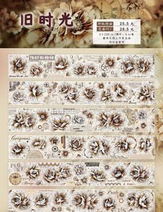 Lijmbanden 6meter oude tijd Vintage Washi Pet Tape Large Flower Journal Diy Stickers 2016 230816