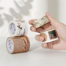 Tapes adhésives Lettre de timbale vintage Diecut Washi Tape Set 5m Journaling DIY Stickers Masking Handmade Autocollants mignons Papeleria Supplies 4PCS 2016 230816