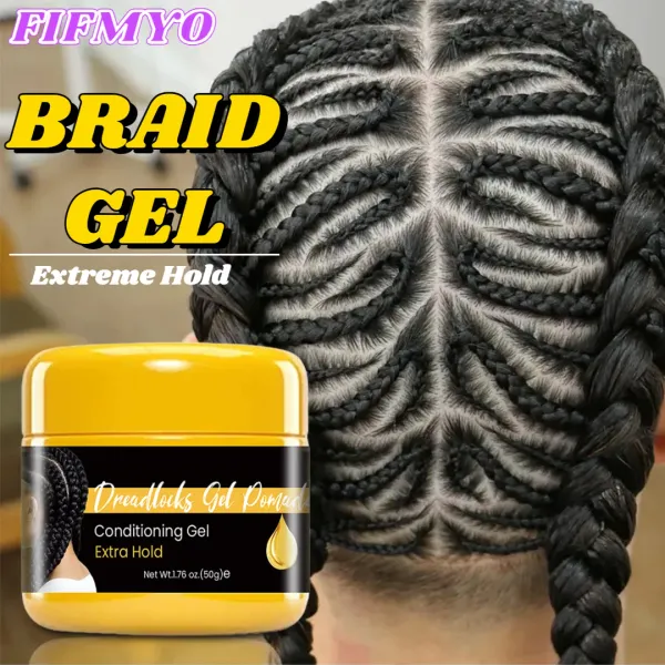 Adhesivos gel trenzado para cabello africano gel de trenza duradera para mujeres negras shine n jam loc y giro tames tames frizz bordes cabello