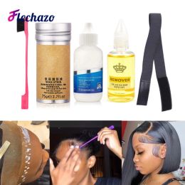 Lijmen Flechazo Pruikproduct 5-delig/kit Pruiklijm + Lace Tape Remover + Haarborstel + Verstelbare elastische smeltband + Haarwaxstick