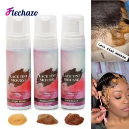 Lijmen Kant Tint Mousse Voor Pruiken Frontale Kant Tint Mousse Schuim Licht Medium Donkerbruin Sneldrogend Pruik Tint Mousse Voor Haarstukjes