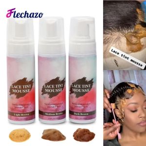 Adhesivos Lace Tint Mousse para pelucas Frontal Lace Tinting Mousse Foam Light Medium Dark Brown Quick Dry Wig Tint Mousse para postizos