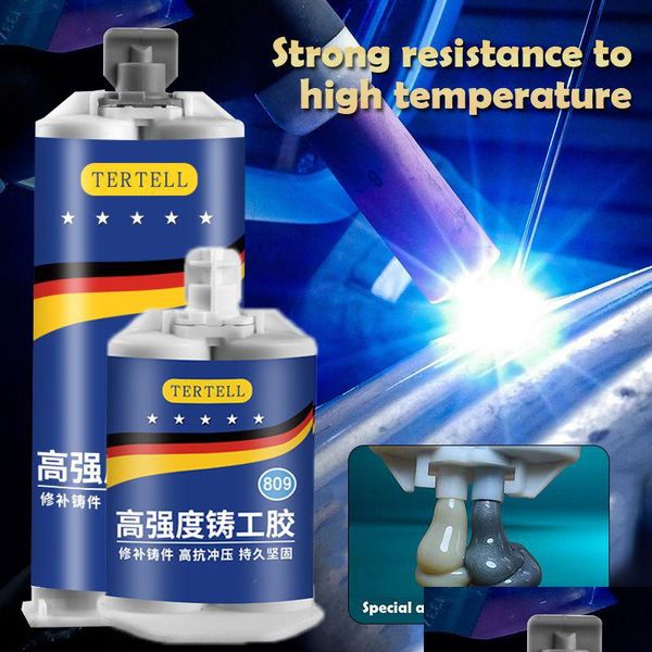 Sellador de adhesivos al por mayor 100 unids/lote adhesivo de reparación de fundición 100/50 ml relleno de soldadura de metal líquido resistente a altas temperaturas para D Dhqmh