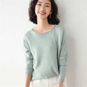 Adishree Femme Hiver 100% Pulls en cachemire et automne Pulls tricotés de haute qualité Chaud Femme Épaississement O-Cou 210812