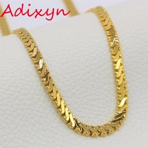 Adixyn lange link ketting ketting goudkleur 6 mm vintage rapper hippie hiphop chain voor dames heren sieraden1267v
