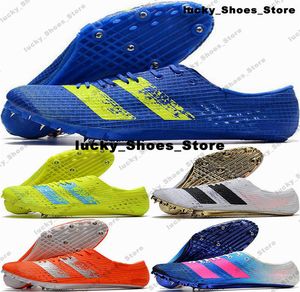 Adizero Finesse Sprint Spikes Chaussures de piste Crampons Taille 12 Bottes à crampons pour hommes Us12 Kid Baskets blanches Baskets Us 12 Racing Spike Blue Eur 46 Compétition sur terrain d'athlétisme