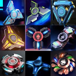 BEOORDELING Metalen Fidget Spinner Lager R188 Vingertop Gyro Lichtgevend met Hand Draaien Accessoires Stress Speelgoed voor Volwassenen Kinderen 240301