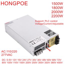 Réglable 1500W 1800W 2000W 2200W Alimentation de commutation 0-12V 24V 30V 36V 48V 60V 72V 85V 110V 200V 250V300V 350V 380V 110/220