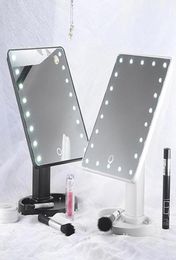 LED 1622 LED ajustables Espejo de maquillaje iluminado Pantalla táctil portátil de tocador portátil lámpara de mesa de tocador