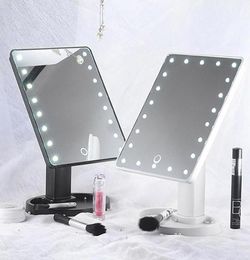 Ajustable 1622 LED iluminado espejo de maquillaje pantalla táctil portátil lupa vanidad lámpara de mesa espejo cosmético maquillaje herramienta7153534