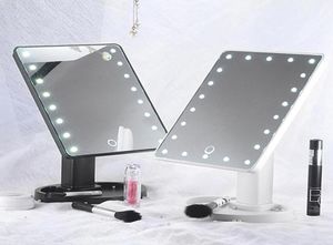 Verstelbare 1622 LED's verlichte make -up spiegel touchscreen draagbare vergrootglas tafellamp cosmetische spiegel make -up gereedschap1491098