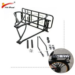 Verstelbaar 20 "26" 700c Bike Bagage Rack Zwart Dubbellaags Ebike Elektrische Fietsbatterij Achter Carrier Cargo Fit 20-29 '' MTB Auto Truck R