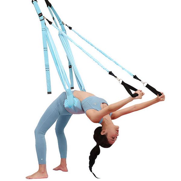 Sangle de yoga aérienne réglable Hamac au plafond Balançoire volante Stretch Exercices d'inversion anti-gravité Ceinture Yoga Flexibility Trainer H1026