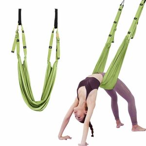 Verstelbare Lucht Yoga Strap Hangmat Swing Stretching Anti-Gravity Inversion Oefeningen Multilayer Riem Yoga Flexibiliteit Trainer H1026