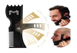 Verstelbare baardvorminggereedschap met kam- en stylingsjabloon baard line -up gereedschap Edger voor mannen met persoonlijkheid7305085