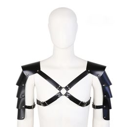 Verstelbare bondage riem seks cosplay kostuums mannen lederen body borst kabelboom riem