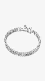 Verstellbare Armbänder mit vollständiger Zirkon-Kette für Damen, mit Originalverpackung, authentisch, passend für p S925 Sterling Silber Charms-Armband Birthda5783046