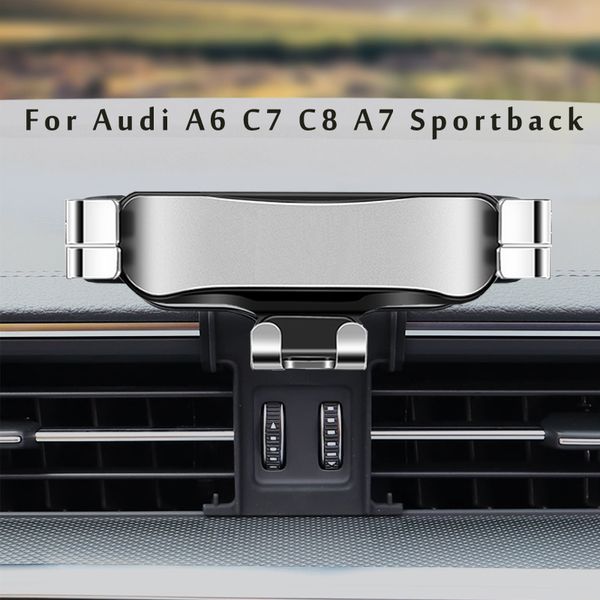 Support de montage de téléphone de voiture réglable pour Audi A6 C7 C8 A7 Sportback 4G 4K support de style de voiture accessoires d'intérieur de voiture