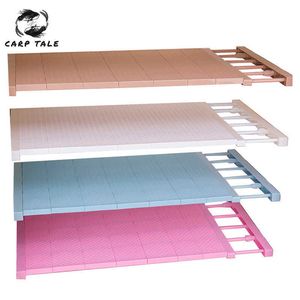 Armario ajustable Organizador Estante de almacenamiento Montado en la pared DIY Armario / Ropa / Cocina Soportes de almacenamiento Bastidores Capa de plástico / Divisores 210705