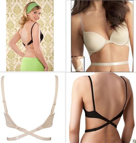 Convertisseur réglable dos nu soutien-gorge dos nu adaptateur de sangle crochet d'extension sous-vêtements pour femmes accessoire intime noir nu blanc livraison directe