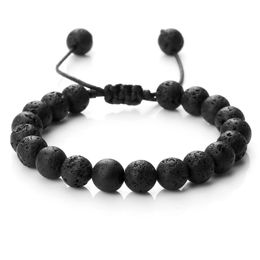 Verstelbare koppels armbanden 8 mm kralen Zwart Wit vlechten macrame minnares armband voor vrouwelijke mannen afstand sieraden pulseras 240417