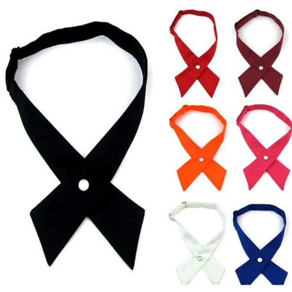 Réglable Cross Bow cravates Pour Hommes Femmes Solide Affaires Casual Cou Croix Bowtie Uniforme Scolaire Pré Attaché Arcs cravates accessoiresZZ