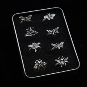 Verstelbare Death Head Moth Ring - Gotische alternatieve sieraden - Donkere sieraden 240322