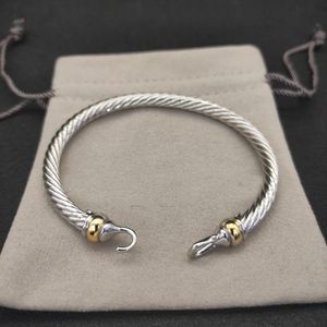 Bracelet de bijoux de créateur réglable Dy boucle classique bracelet bijoux femme bracelets de câble torsadé pour femmes accessoires en argent à la mode zh152 B4