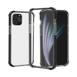 Shockproof Clear Acrylic Hard Phone Cases voor iPhone 13 12 11 PRO XS MAX XR 6 7 8 Plus Dual Colors Transparent Cellphone Case