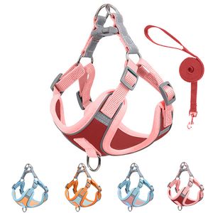 Adjustable Dog Harness for Small Dogs Cat Reflective Dog Harness and Leash Set Breathable Pet Harness Puppy Vest Dog Accessories