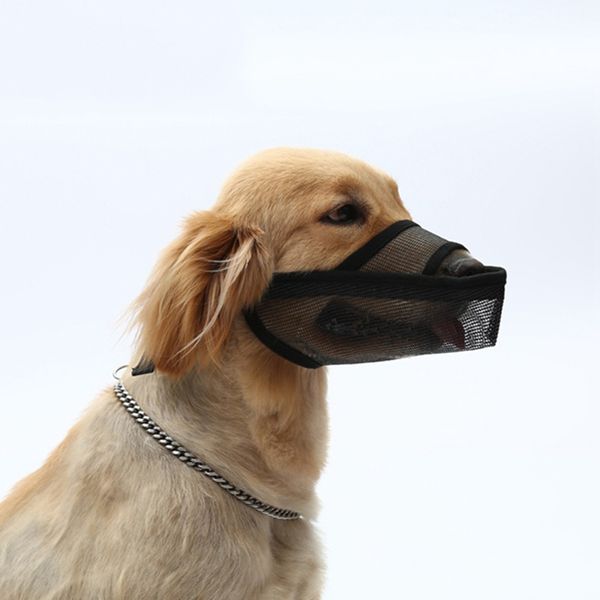 Bozal ajustable para perros medianos y grandes, malla de aire transpirable para mascotas, bozales para mascotas, antimordeduras, antiladridos, cubierta para la boca de perro JY1155