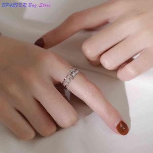 Verstelbare dubbele laag ring mode dames sieraden met diamant opening sieraden xmas cadeau anillo ajustable de doble capa g1125