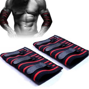 Verstelbare ellebooghuls Brace Compression Support voor Gewichtheffen Bodybuilding Bench Pers Elbow Pad Protector (1 paar) Q0913