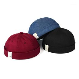 Chapeau français réglable sans bords pour hommes, casquette de crâne rétro Docker, casquette de marin, bonnet de motard, chapeaux de soleil rétro Vintage unisexe Harajuku1239n