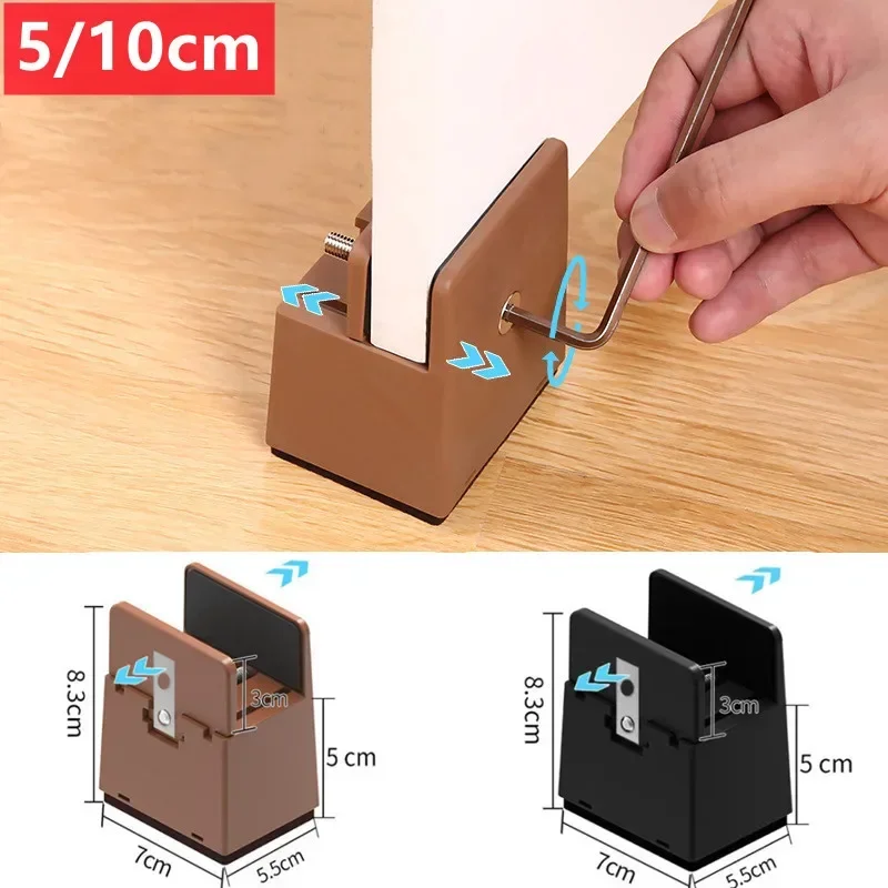 Justerbara möbler ben risare säng fotkuddar tung tull fyrkantig runda 2 4 tum soffa bordsstol benen med skruvklämma