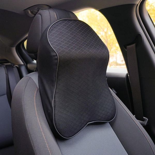 Restricción de cabeza ajustable Espuma de memoria 3D Reposacabezas automático Almohada de viaje Soporte para el cuello Fundas de asiento Estilo de coche