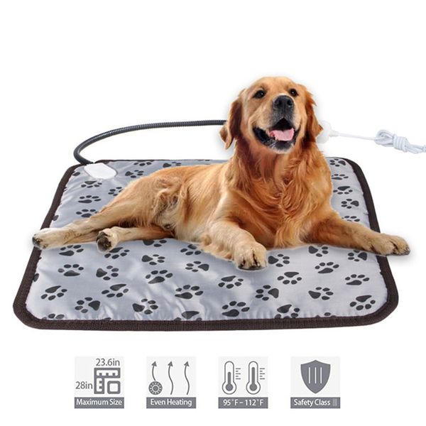 Almohadilla de calefacción ajustable, manta para perros, gatos, cachorros, cama, almohadilla calentadora eléctrica para mascotas, protección de apagado, cable impermeable resistente a mordidas