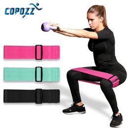 Bandes de résistance de boucle de hanche réglables pour les jambes et les fesses Anti-dérapant Roll Up Workout Elastic Booty Bands Fitness Equipment