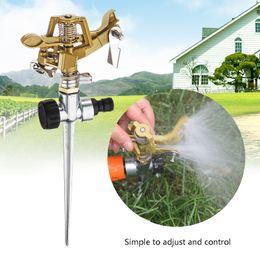 Verstelbaar irrigatiesysteem Tools Zink Alloy Lawn Garden Sprinkler 360 Water Spray Slangen Ward Sproeier Saving Gardening Y200106
