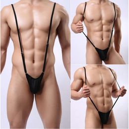 String combinaison réglable avec bretelles, sous-vêtements sexy, lingerie amusante pour hommes 649159